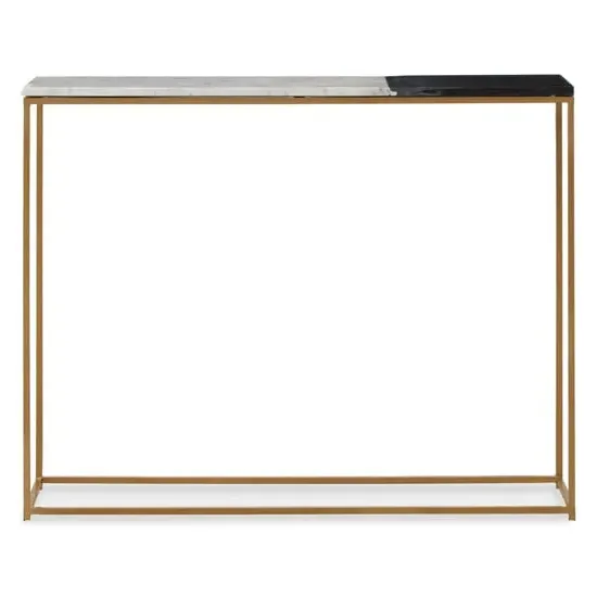 Cordue Console Table - Black, White Marble