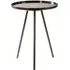 Cordue Round Glass Top Side Table - Black, Iron