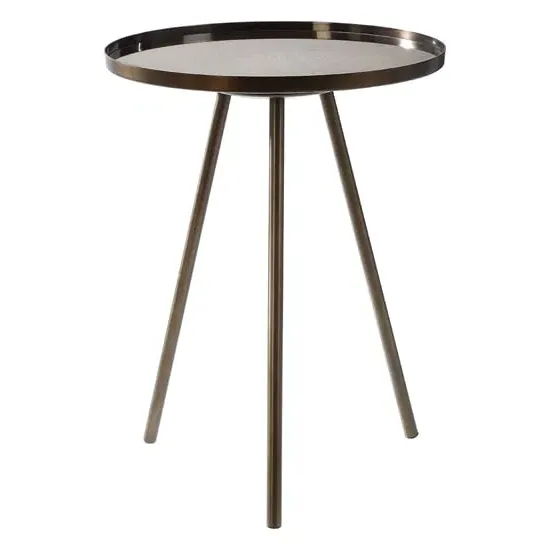 Cordue Round Glass Top Side Table - Black, Iron
