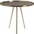 Cordue Round Glass Top Side Table - Gold, Iron