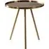 Cordue Round Glass Top Side Table - Warm Gold, Iron