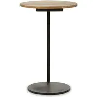 Cordue Round Side Table - Black, Wood