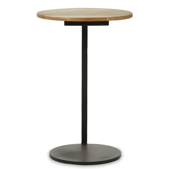 Cordue Round Side Table - Black, Wood image