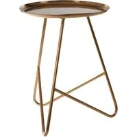 Cordue Round Side Table - Brass