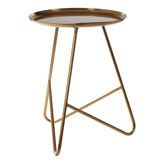Cordue Round Side Table - Brass image