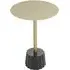 Cordue Round Side Table with Black Base - Gold