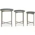 Cordue Set of 3 Side Tables - Grey, Metal