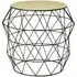 Coreca Round Side Table with Openwork Base - Ivory, Iron