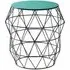 Coreca Round Side Table with Wireframe Base - Green, Iron
