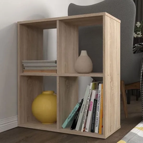 Corfu 4-Compartment Shelving Unit - Oak image