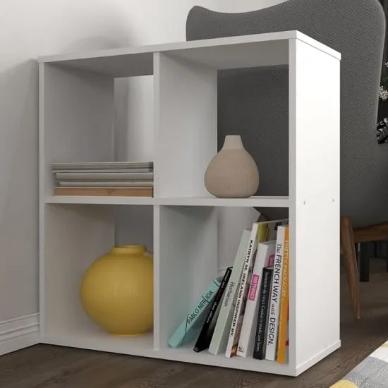 Corfu 4-Compartment Shelving Unit - White