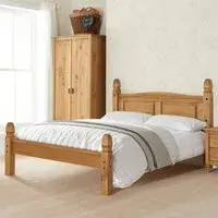 Corina Double Bed Frame - Waxed Pine
