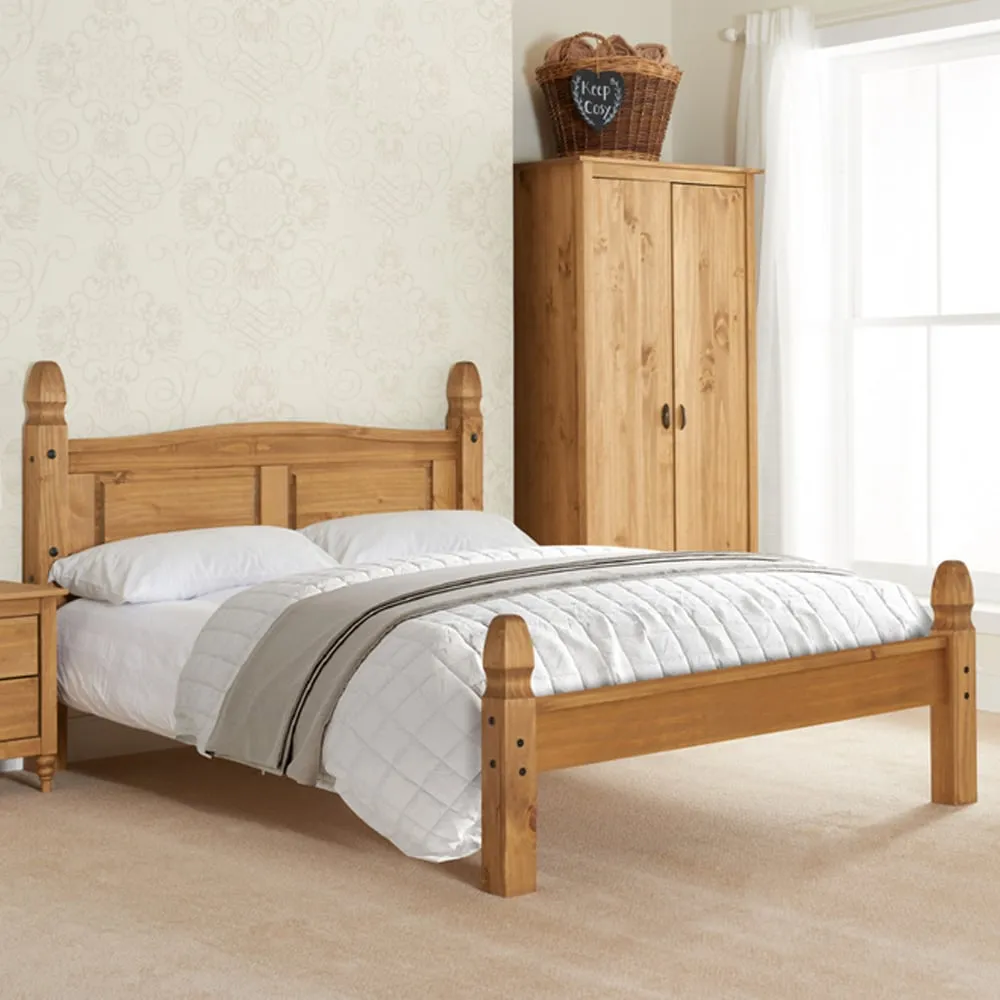 Corina Double Bed Frame - Waxed Pine