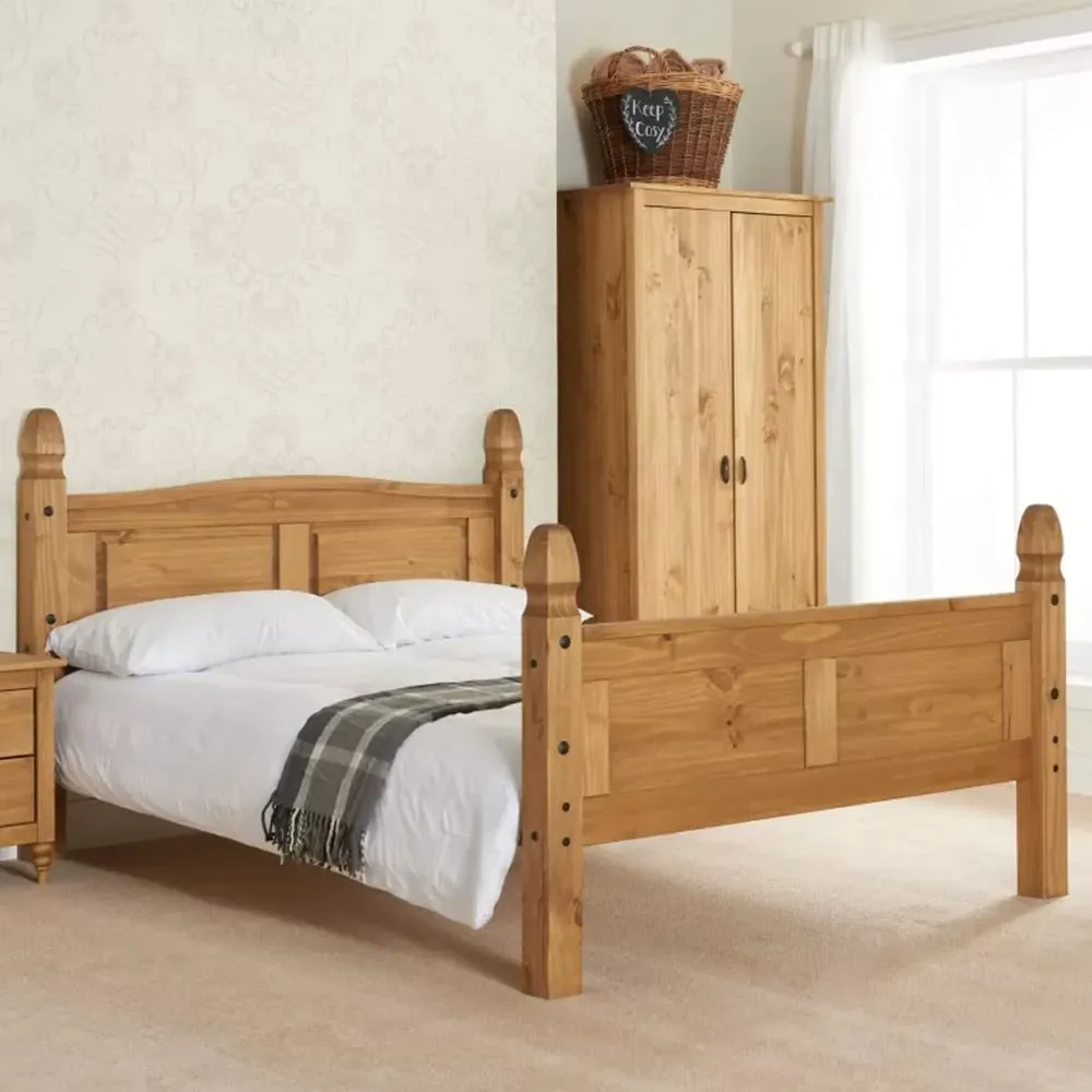 Corina King Size Bed Frame - Pine
