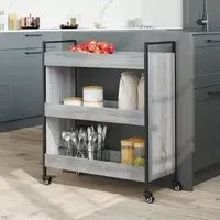 Corinth 3-Shelf Kitchen Trolley - Grey