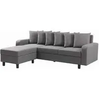 Cornelius L-Shaped Corner Sofa - Grey, Fabric