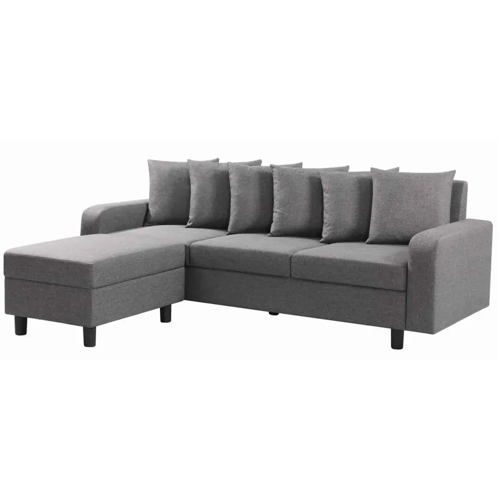 Cornelius L-Shaped Corner Sofa - Grey, Fabric image