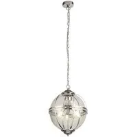 Coronet 3 Light Pendant Light - Chrome Silver, Glass