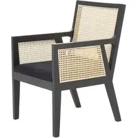 Corson Cane Rattan Accent Chair - Black