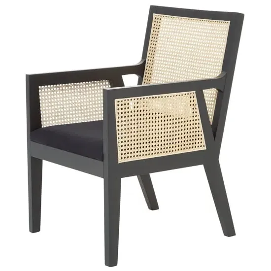 Corson Cane Rattan Accent Chair - Black
