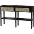 Corson Cane Rattan Console Table with 2 Drawers - Black