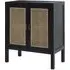 Corson Cane Rattan Sideboard with 2 Doors - Black