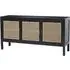 Corson Cane Rattan Sideboard with 3 Doors - Black