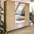 Cortez 4-Door Wardrobe with Mirrors - Oiled Oak