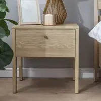 Cortez Bedside Cabinet with 1 Drawer - Oiled Oak