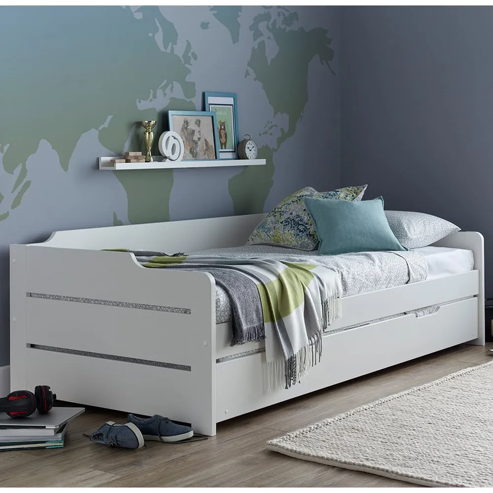 Cortez Wooden Guest Day Bed with Trundle - White image