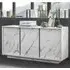 Corvi 3-Door Sideboard - White, Marble Effect
