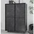Corvi Highboard with 4 Doors - Black Marble Effect, Wood