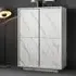 Corvi Highboard with 4 Doors - White Marble Effect, Wood