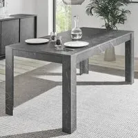 Corvi Rectangular Dining Table - Black Marble Effect, Wood