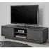 Corvi TV Stand with 2 Doors - Black Marble Effect, Wood