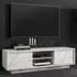 Corvi TV Stand with 2 Doors - White Marble Effect, Wood