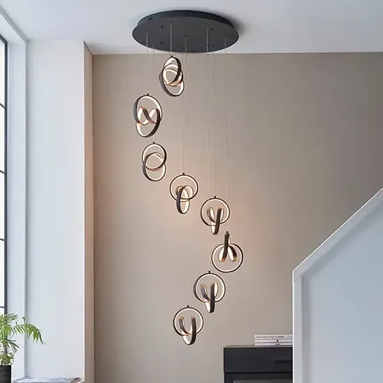 Cosma LED 8 Lights Pendant Light - Black, Metal