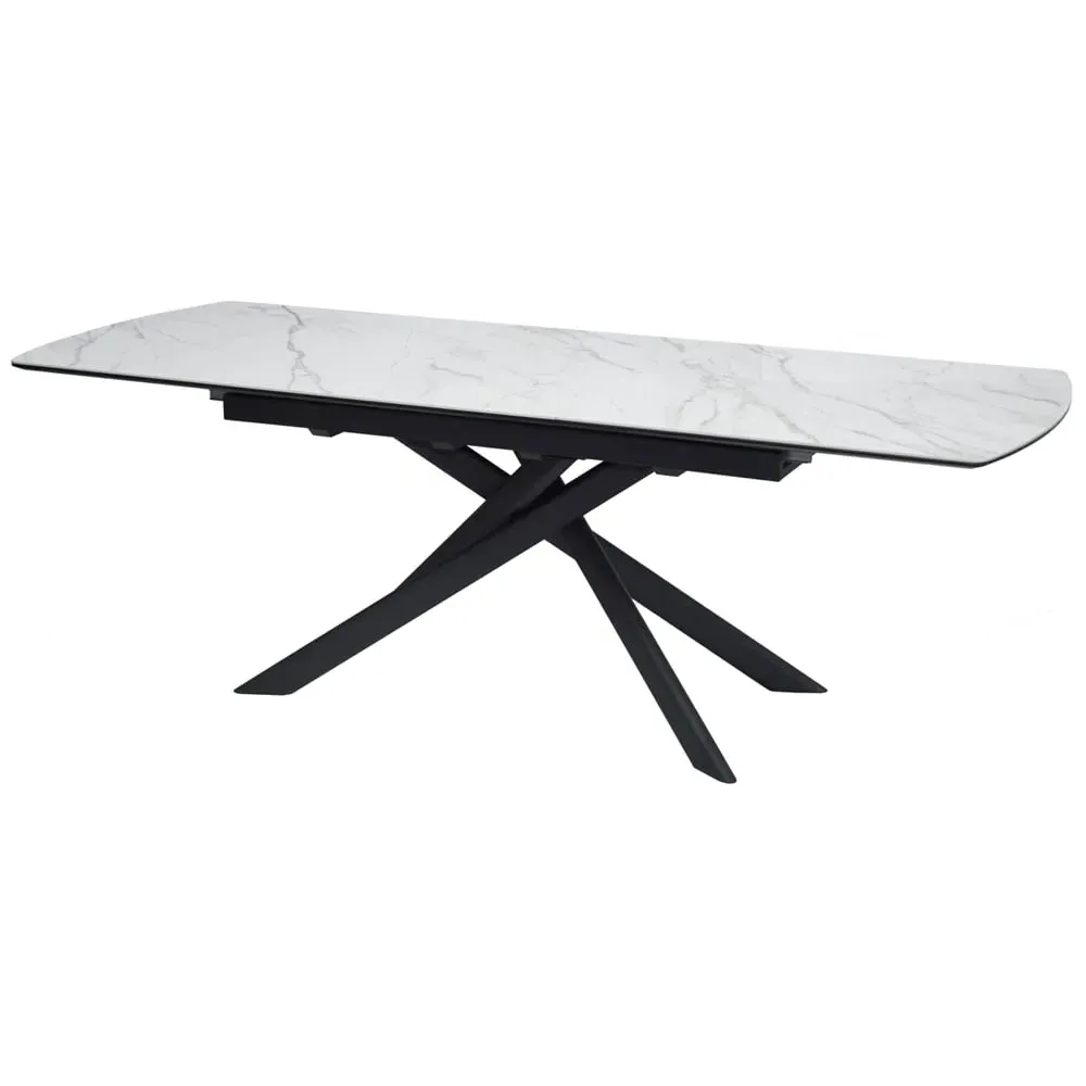 Costa Ceramic Marble Extending Dining Table - White image