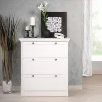 Country 3-Drawer Chest of Drawers - White, Chipboard