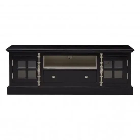 Coveca TV Stand with 2 Doors 1 Drawer - Black