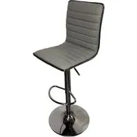 Coventry Faux Leather Bar Stool with Chrome Base - Grey
