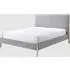 Covington King Size Bed with Wooden Legs - Steel Grey, Fabric