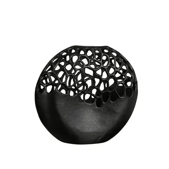Cracklier Small Decorative Vase - Matt Black, Aluminium product