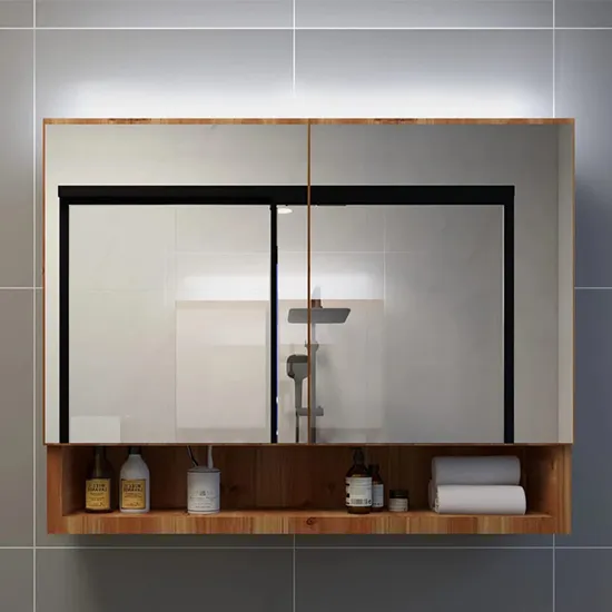 Cranbrook Mirrored Bathroom Cabinet with LED - Oak, MDF product