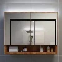 Cranbrook Mirrored Cabinet with LED - Oak, MDF