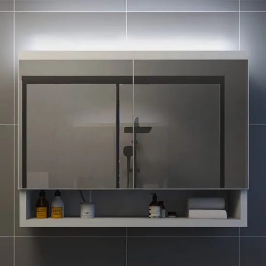 Cranbrook Mirrored Cabinet with LED - White, MDF