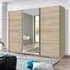 Crato Large Sliding Mirrored Wardrobe - Hickory Oak