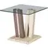 Craven End Table - Clear Glass, Oak