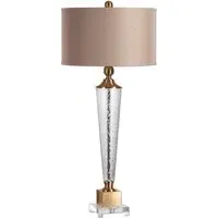 Credera Textured Glass Table Lamp - Brushed Brass