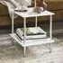 Creek End Table with Chrome Frame - White
